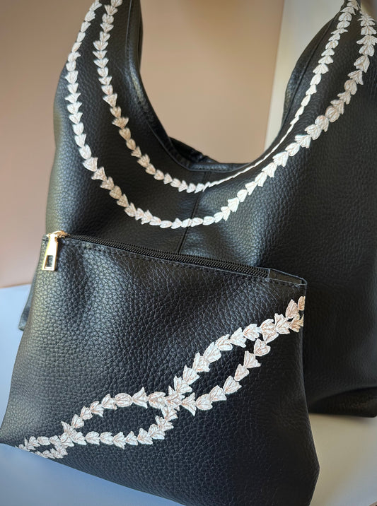 Pikake Slouchy Shoulder Bag & Matching Pouch